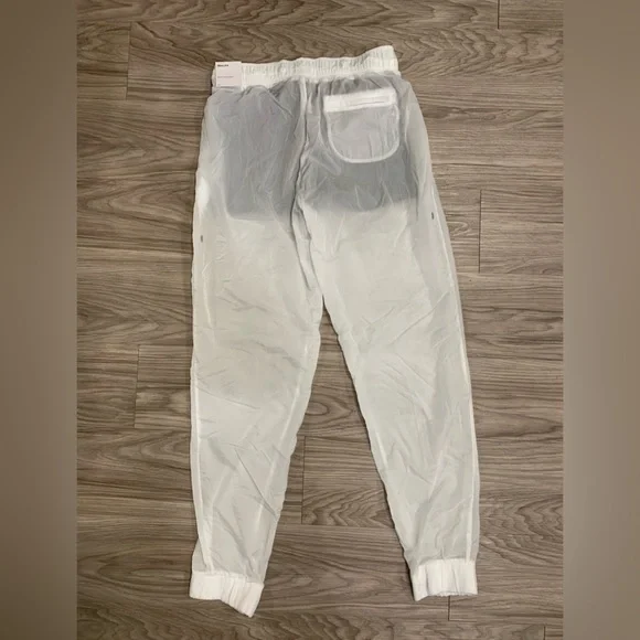 White Mesh Layer Nike Air Jogger Pants Small - Picture 3 of 8